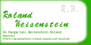 roland weisenstein business card